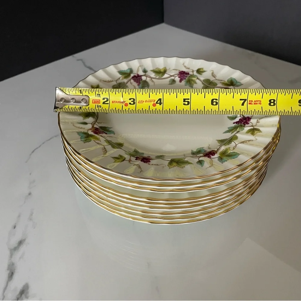 SET of 9 Salad Plates - Bacchanal by Royal Worcester